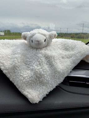 Little Miracles White Sherpa Lamb Lovey Security Blanket Soft Plush Animal Sheep